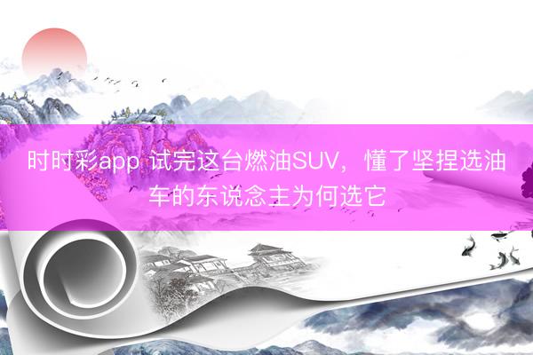 時時彩app 試完這臺燃油SUV，懂了堅捏選油車的東說念主為何選它